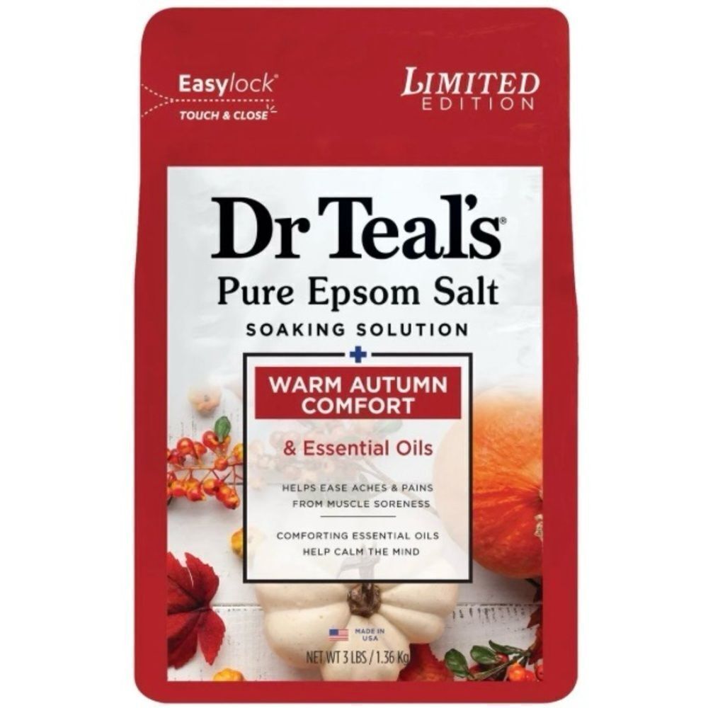 Dr Teal’s Pure Epsom Salt Warm Autumn Comfort Limited Edition.